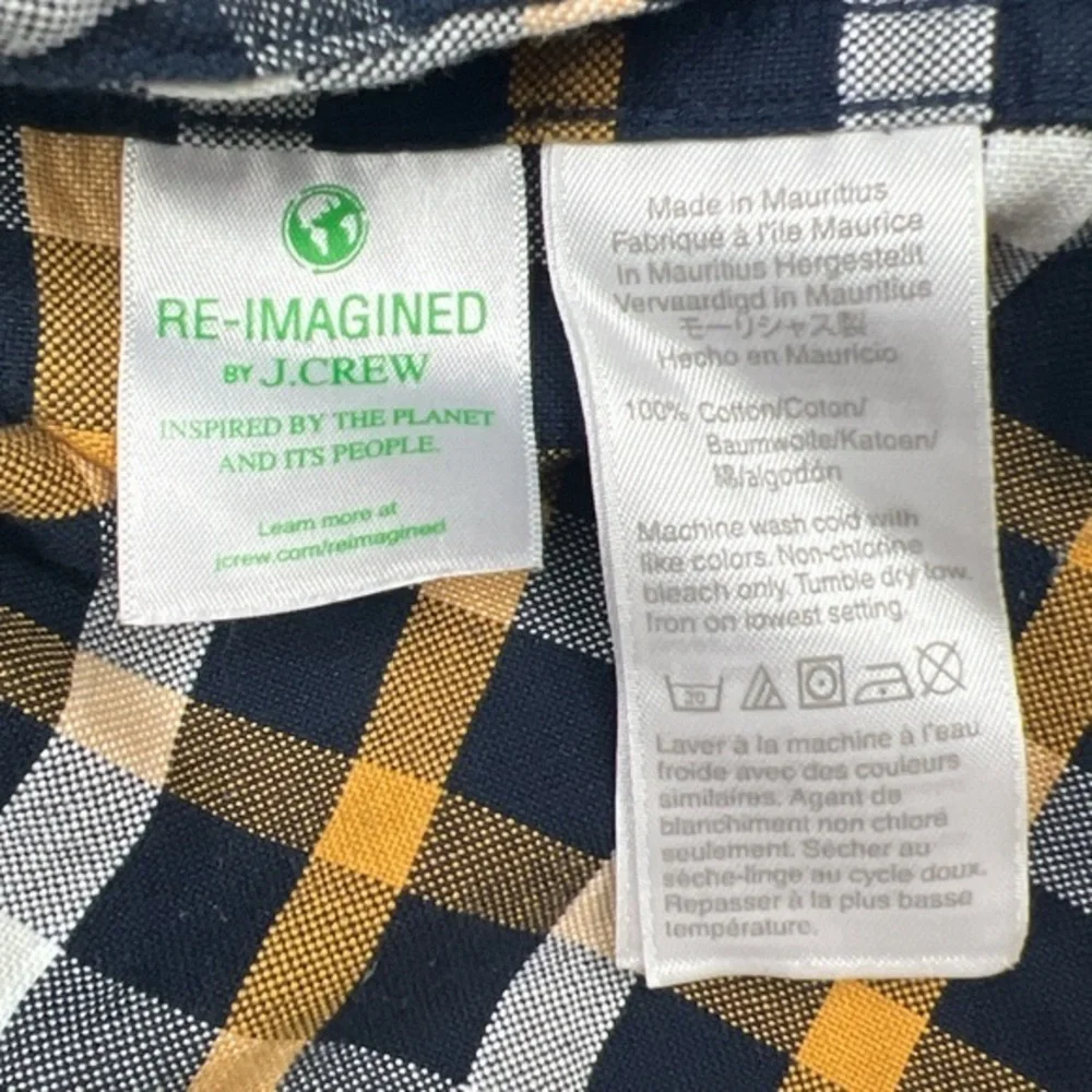 J Crew Shirt Mens Large Button Up flannel Flex Oxford Slim Multicolor Preppy‎
